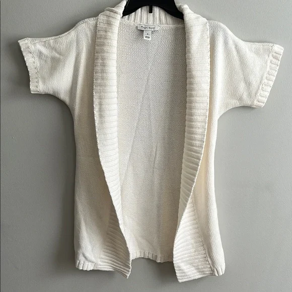 White and black Three Dots White Cozy Knit Cardigan - Picture 5 of 5